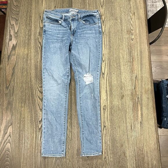 Levi's Womens 711 Skinny Jeans Mid Rise Distressed Denim Light Wash Blue Size 30 - Picture 1 of 12